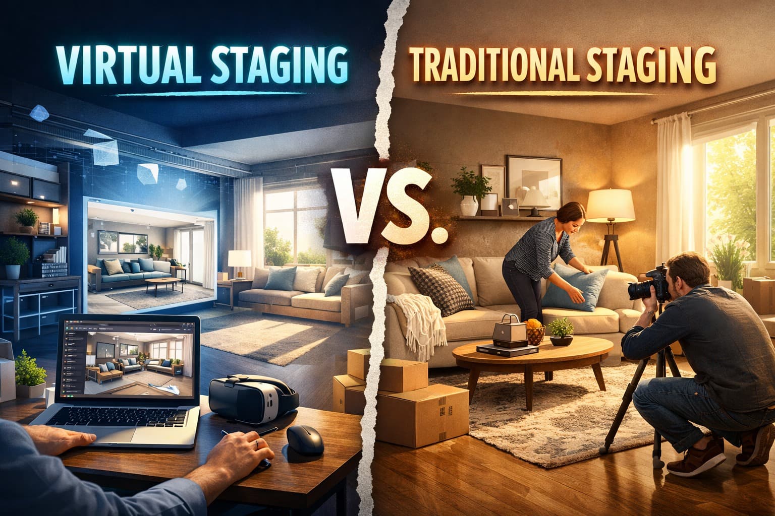 Virtual Staging vs Traditional Staging Comparison