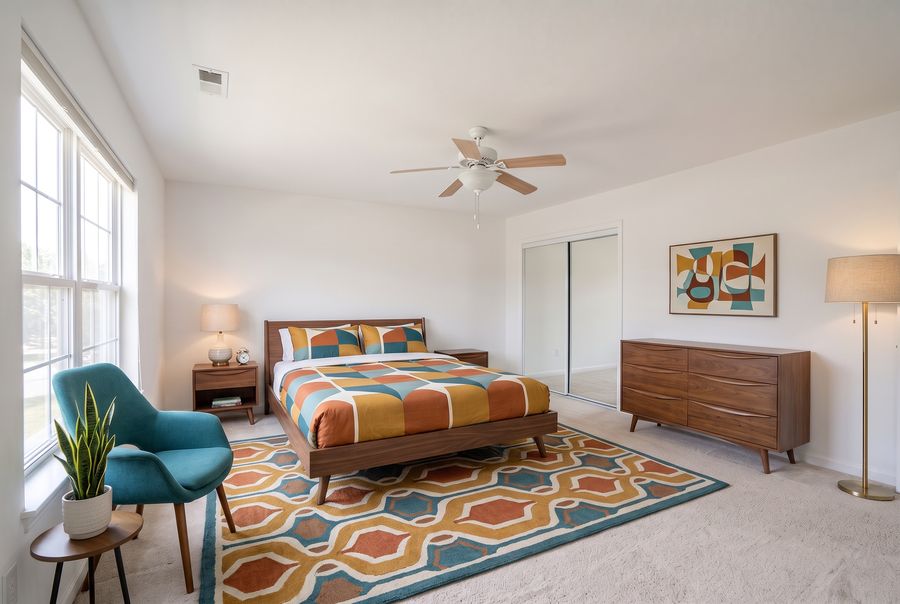 Mid-century virtual staging style